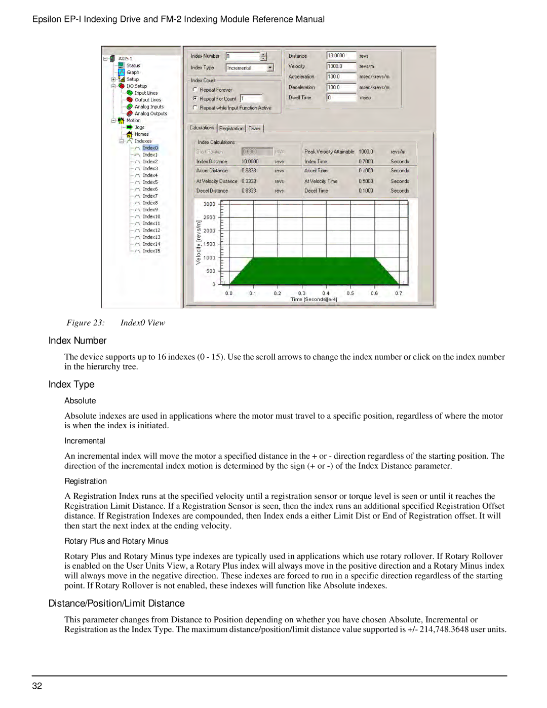 Emerson P/N 400518-02 manual Index Number, Index Type, Distance/Position/Limit Distance 