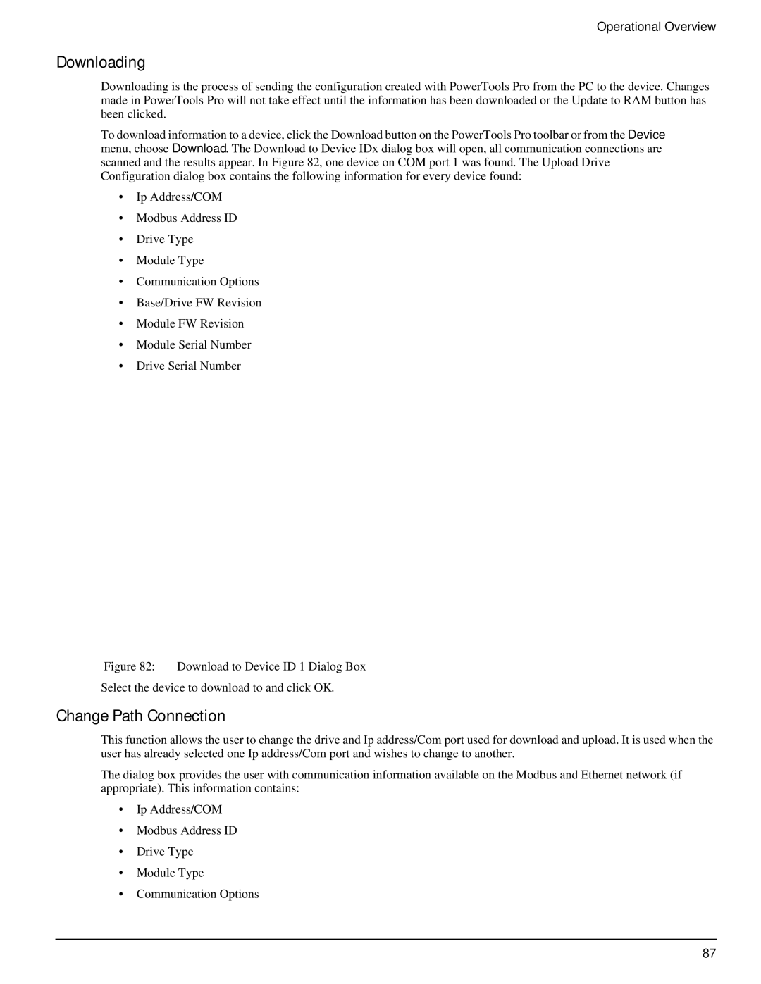 Emerson P/N 400518-02 manual Downloading, Change Path Connection 