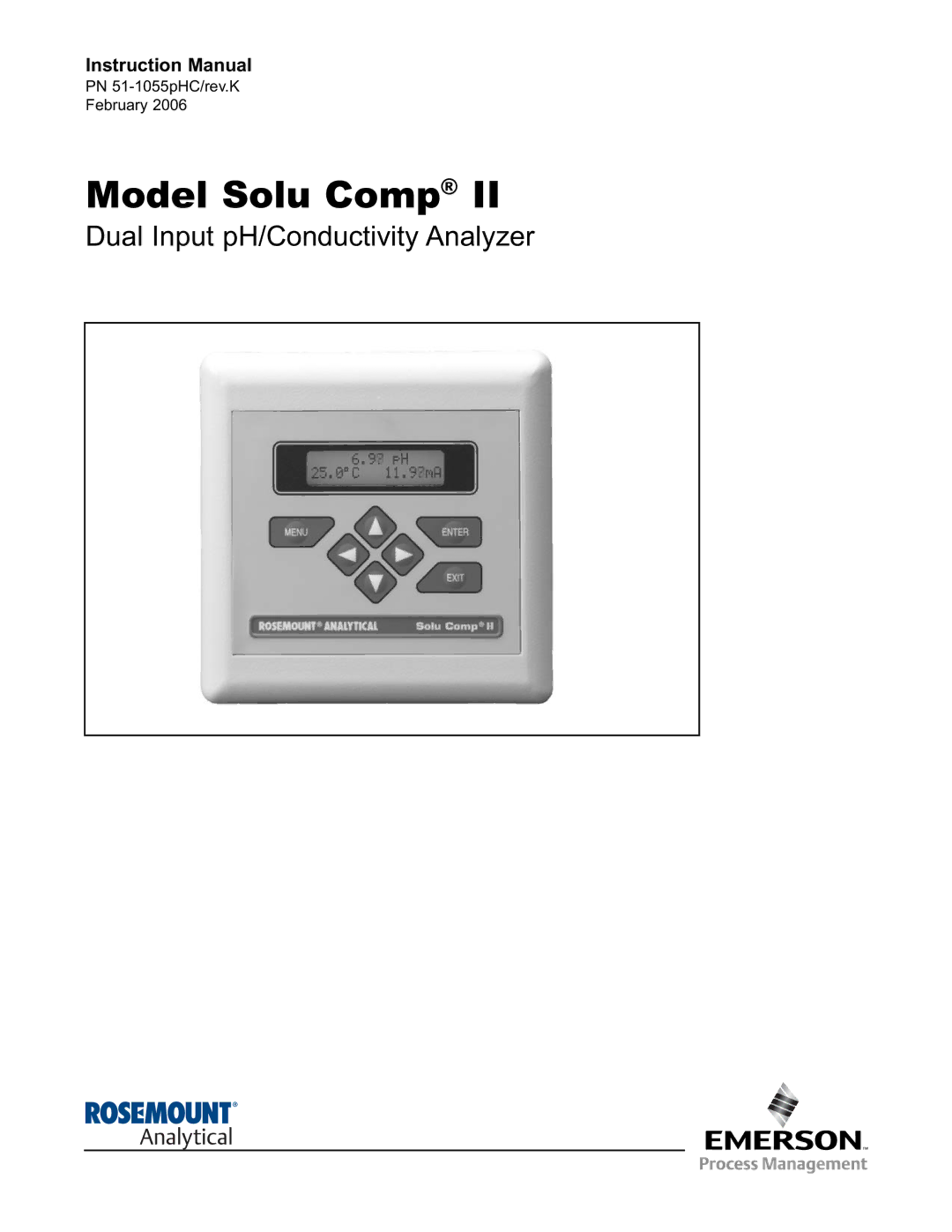 Emerson PN 51-1055pHC/rev.K instruction manual Model Solu Comp 
