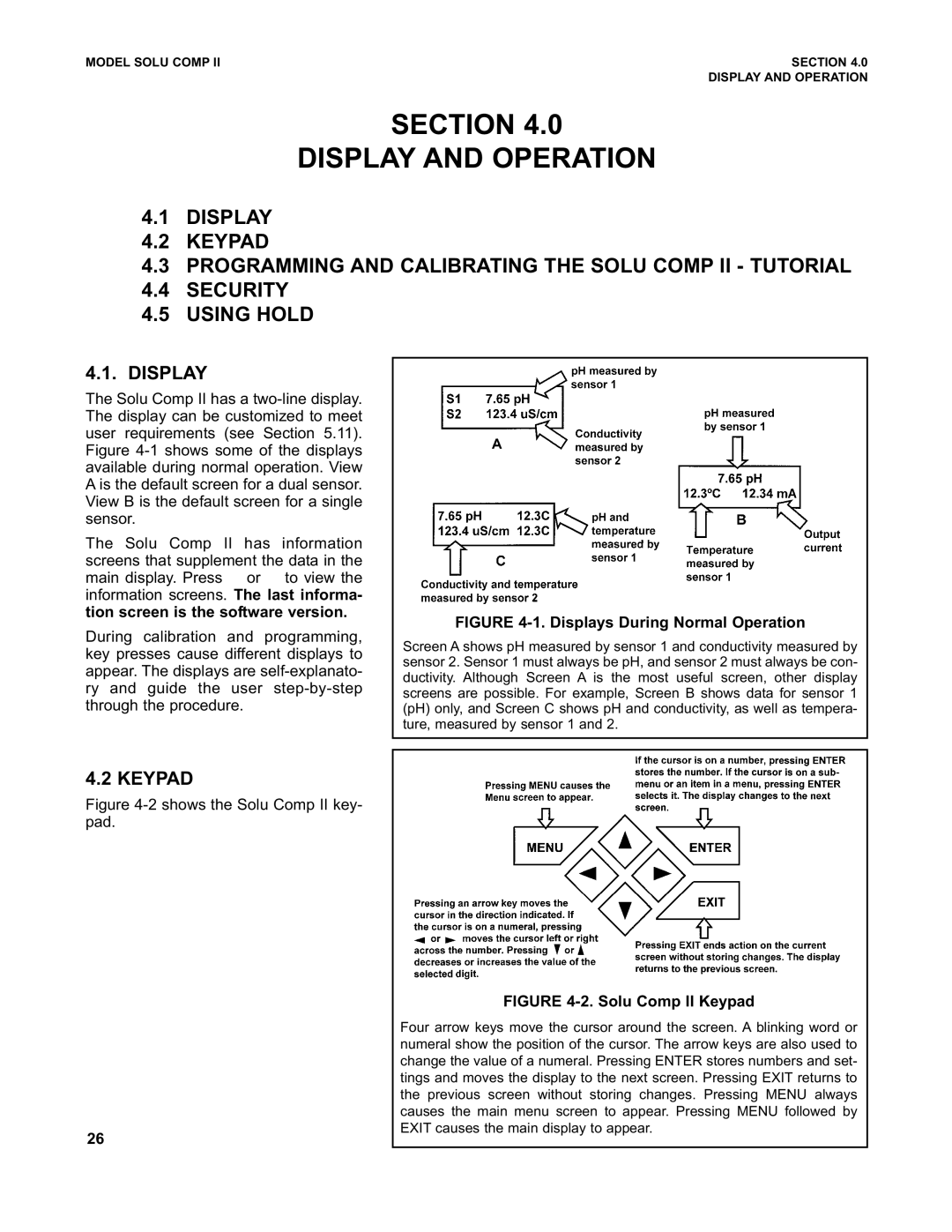 Emerson PN 51-1055pHC/rev.K instruction manual Section Display and Operation, Keypad 