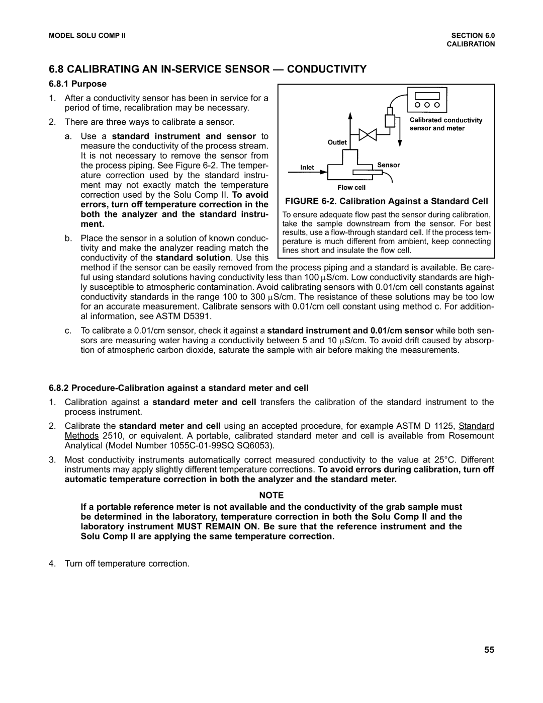 Emerson PN 51-1055pHC/rev.K instruction manual Calibrating AN IN-SERVICE Sensor Conductivity 