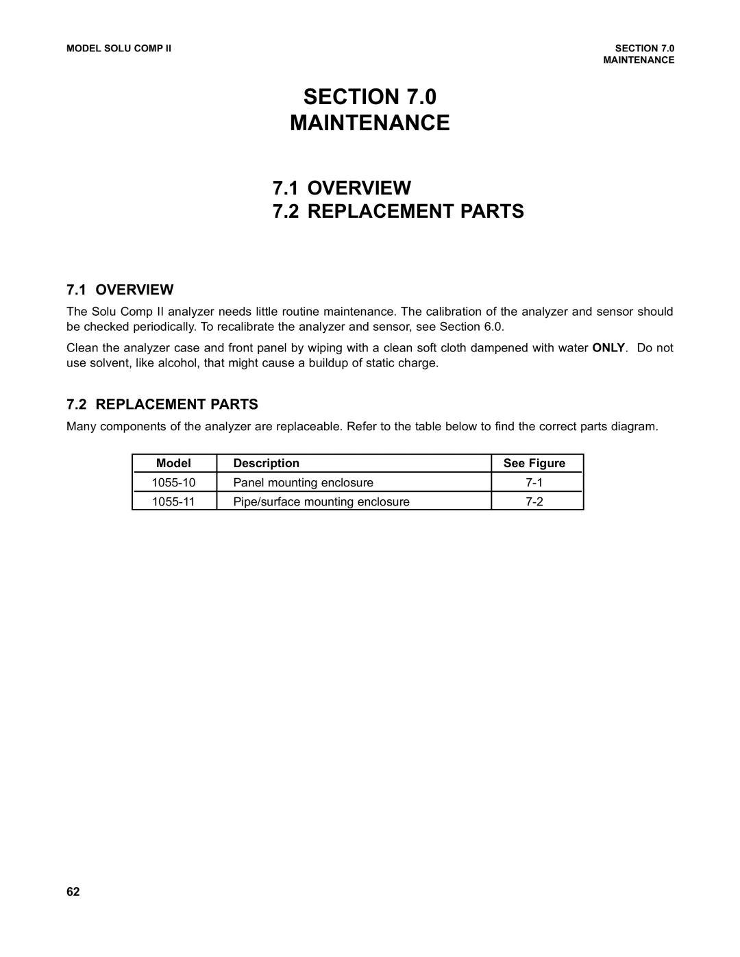 Emerson PN 51-1055pHC/rev.K Section Maintenance, Overview, Replacement Parts, Model Description See Figure 