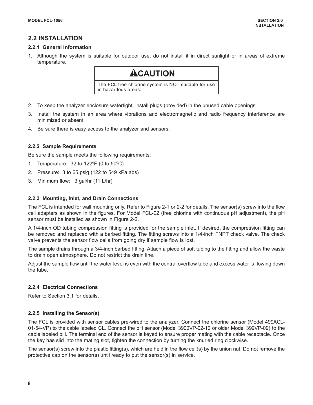 Emerson PN 51-FCL-1056 Installation, General Information, Mounting, Inlet, and Drain Connections, Electrical Connections 