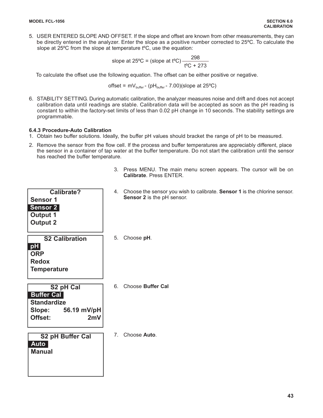 Emerson PN 51-FCL-1056 instruction manual ZeroBufferCalCal, Auto 