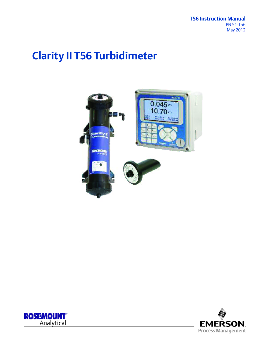 Emerson PN-51-T56 instruction manual Clarity II T56 Turbidimeter 