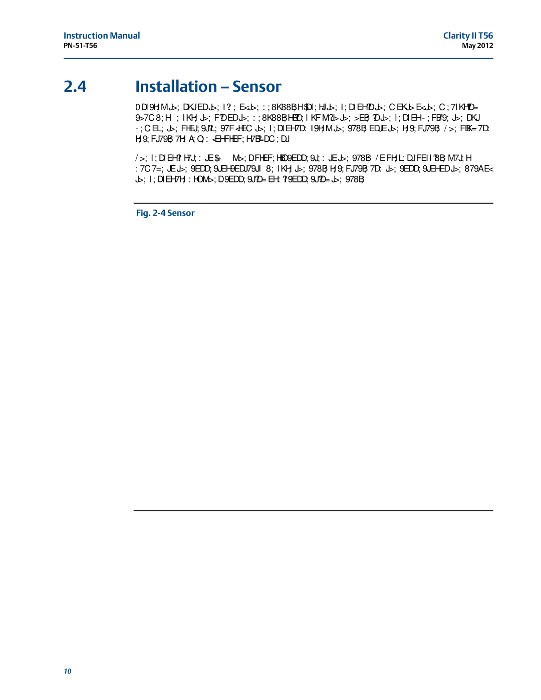 Emerson PN-51-T56 instruction manual Installation Sensor 