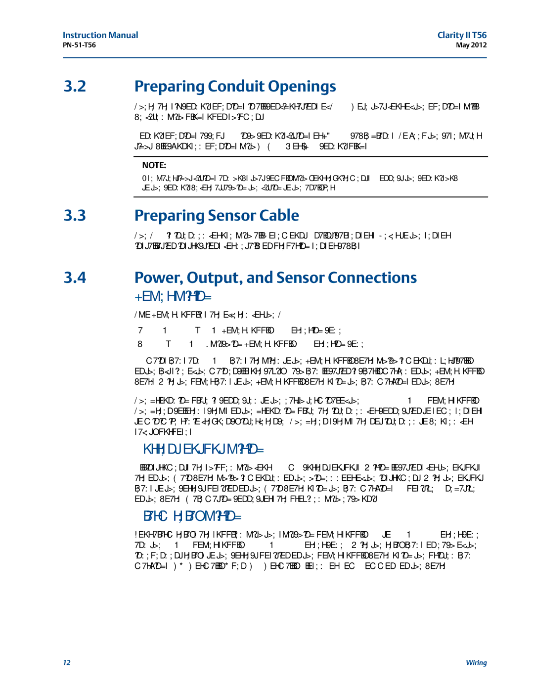 Emerson PN-51-T56 Preparing Conduit Openings, Preparing Sensor Cable, Power, Output, and Sensor Connections 