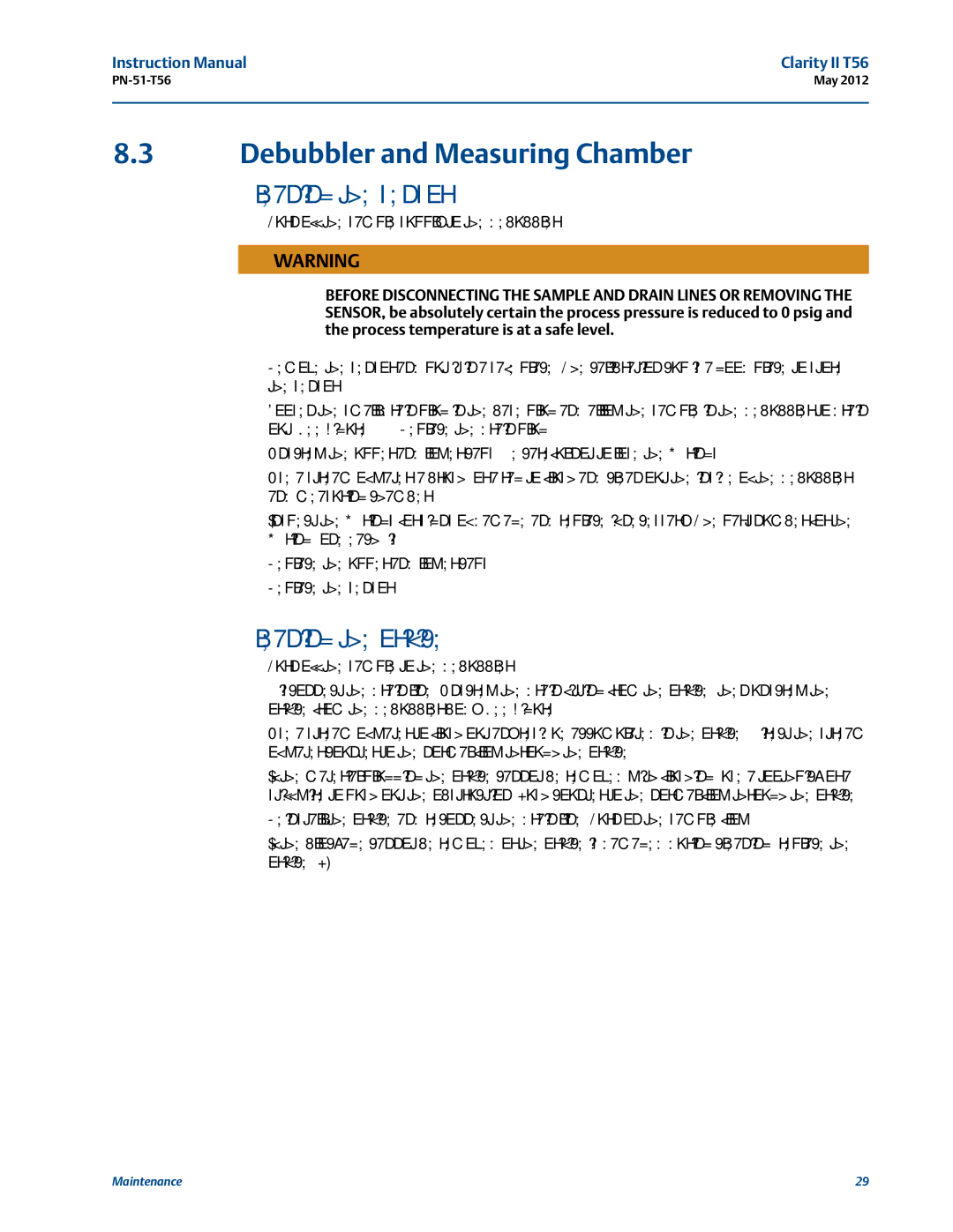 Emerson PN-51-T56 instruction manual Debubbler and Measuring Chamber, Cleaning the orifice 