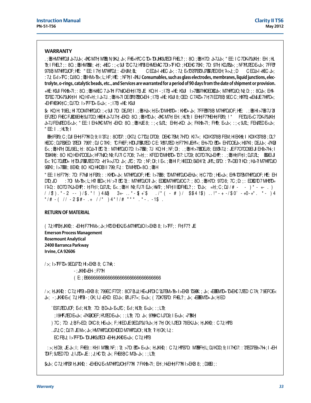 Emerson PN-51-T56 instruction manual Warranty 