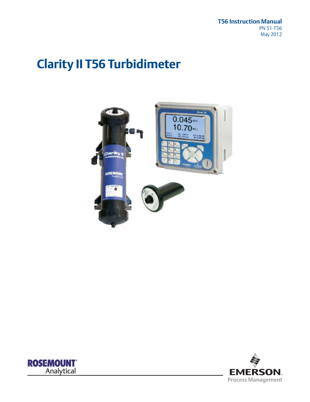Emerson PN-51-T56 instruction manual Clarity II T56 Turbidimeter 