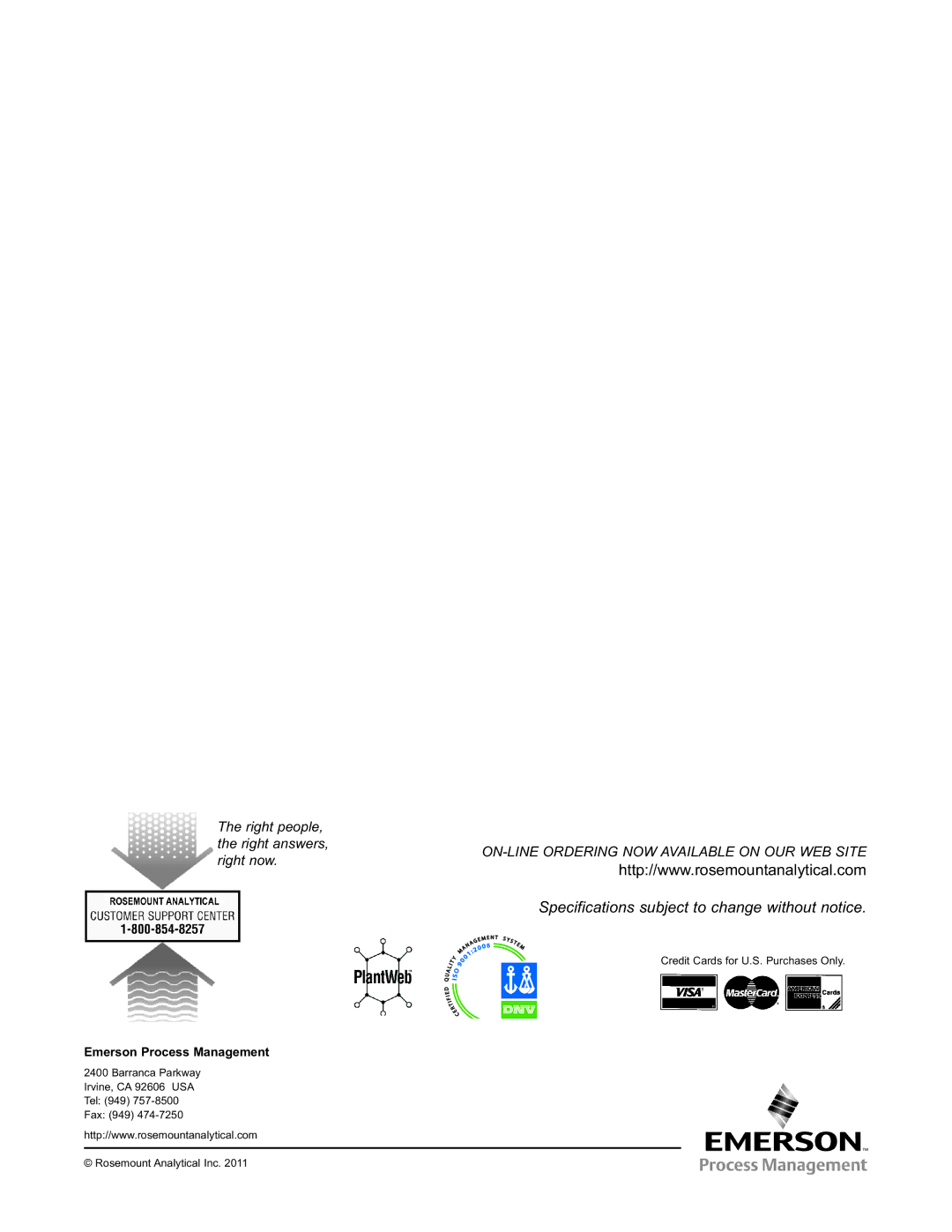 Emerson PN 51A-410VP instruction sheet Specifications subject to change without notice 