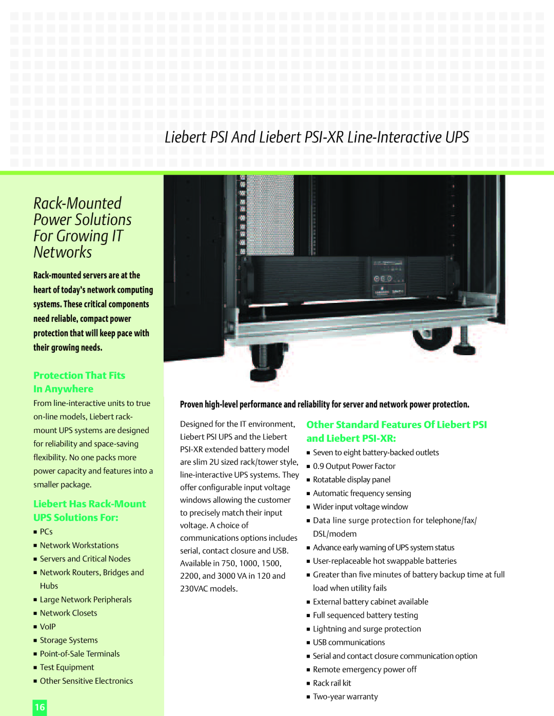 Emerson Power Solutions manual Protection That Fits In Anywhere, Liebert Has Rack-Mount UPS Solutions For 