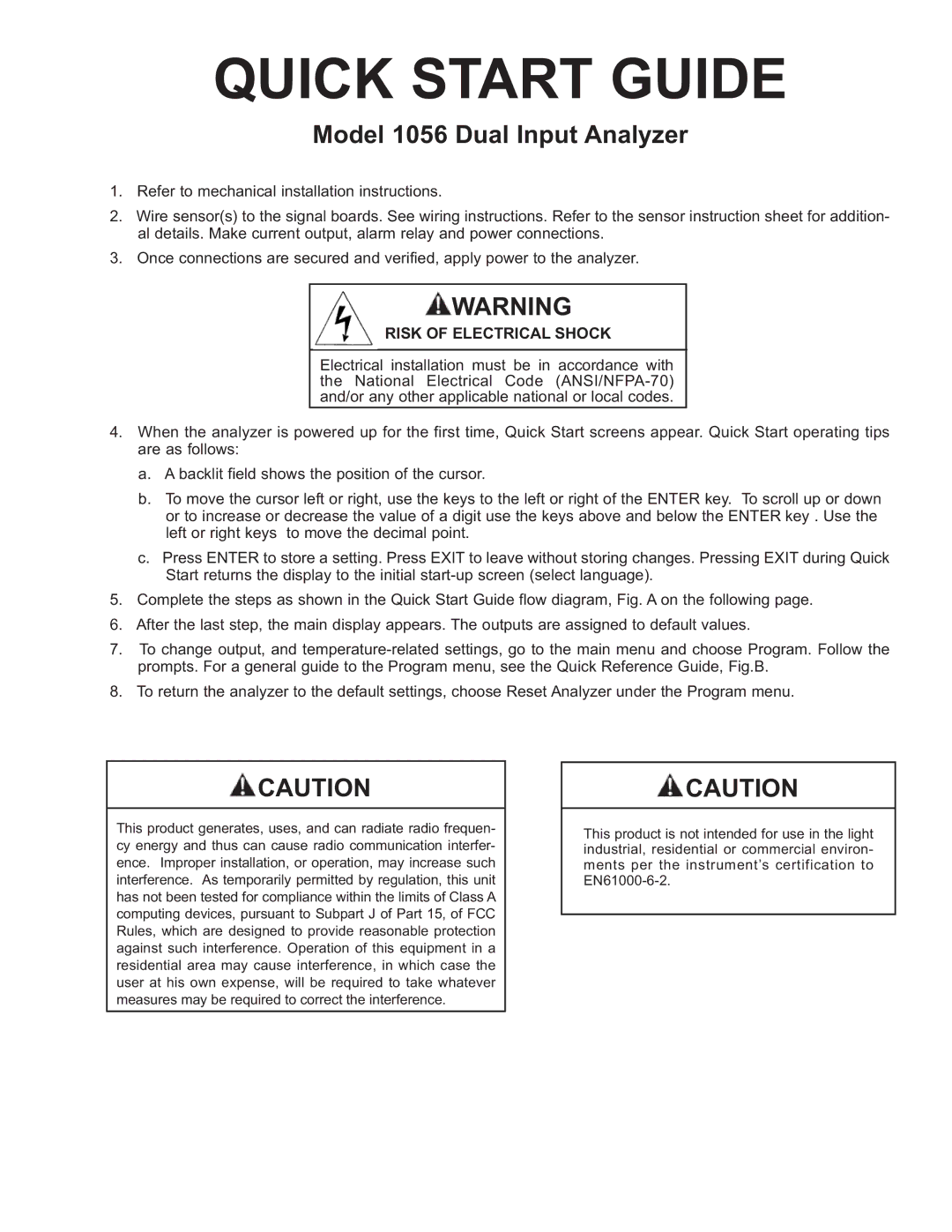 Emerson Process Management 1056 instruction sheet Quick Start Guide 