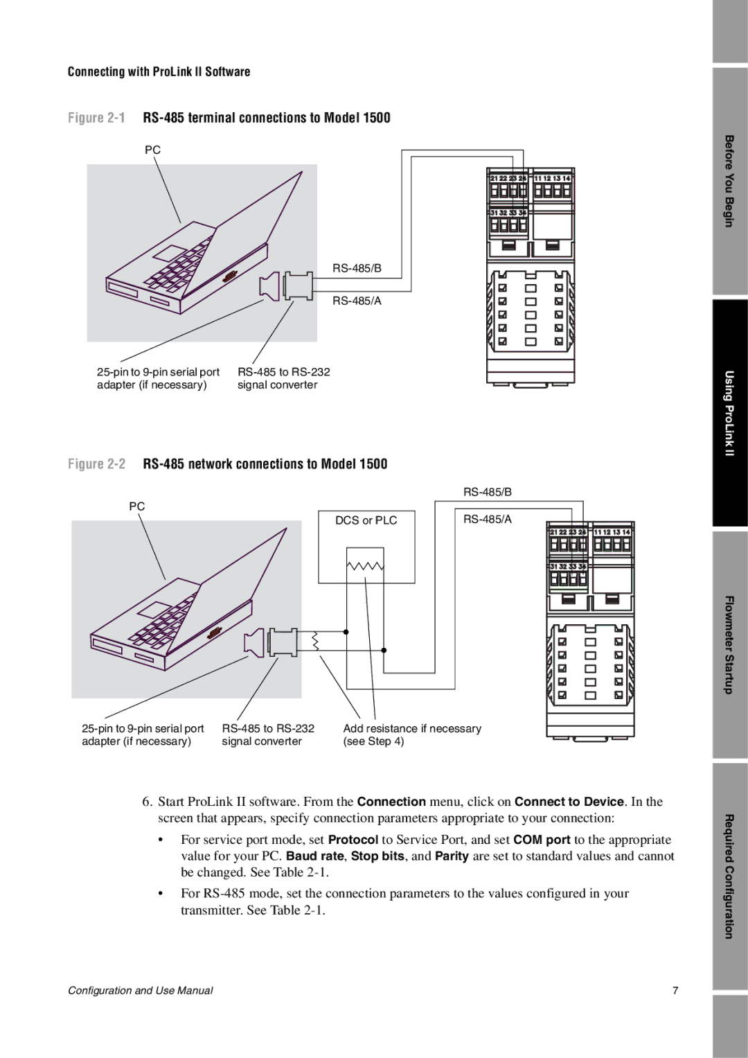 Emerson Process Management 1500 manual 1RS-485 terminal connections to Model 