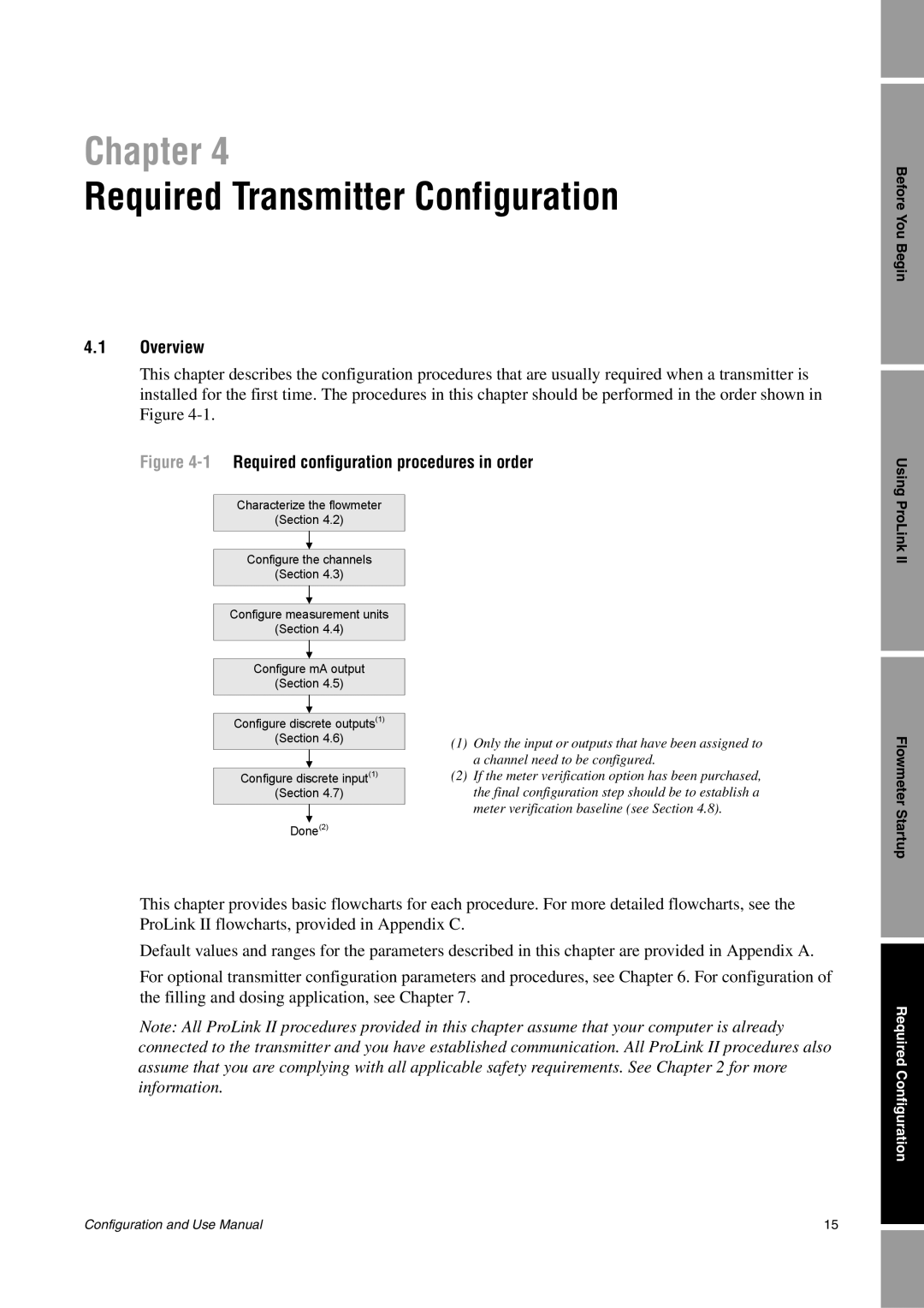 Emerson Process Management 1500 manual Required Transmitter Configuration, 1Required configuration procedures in order 