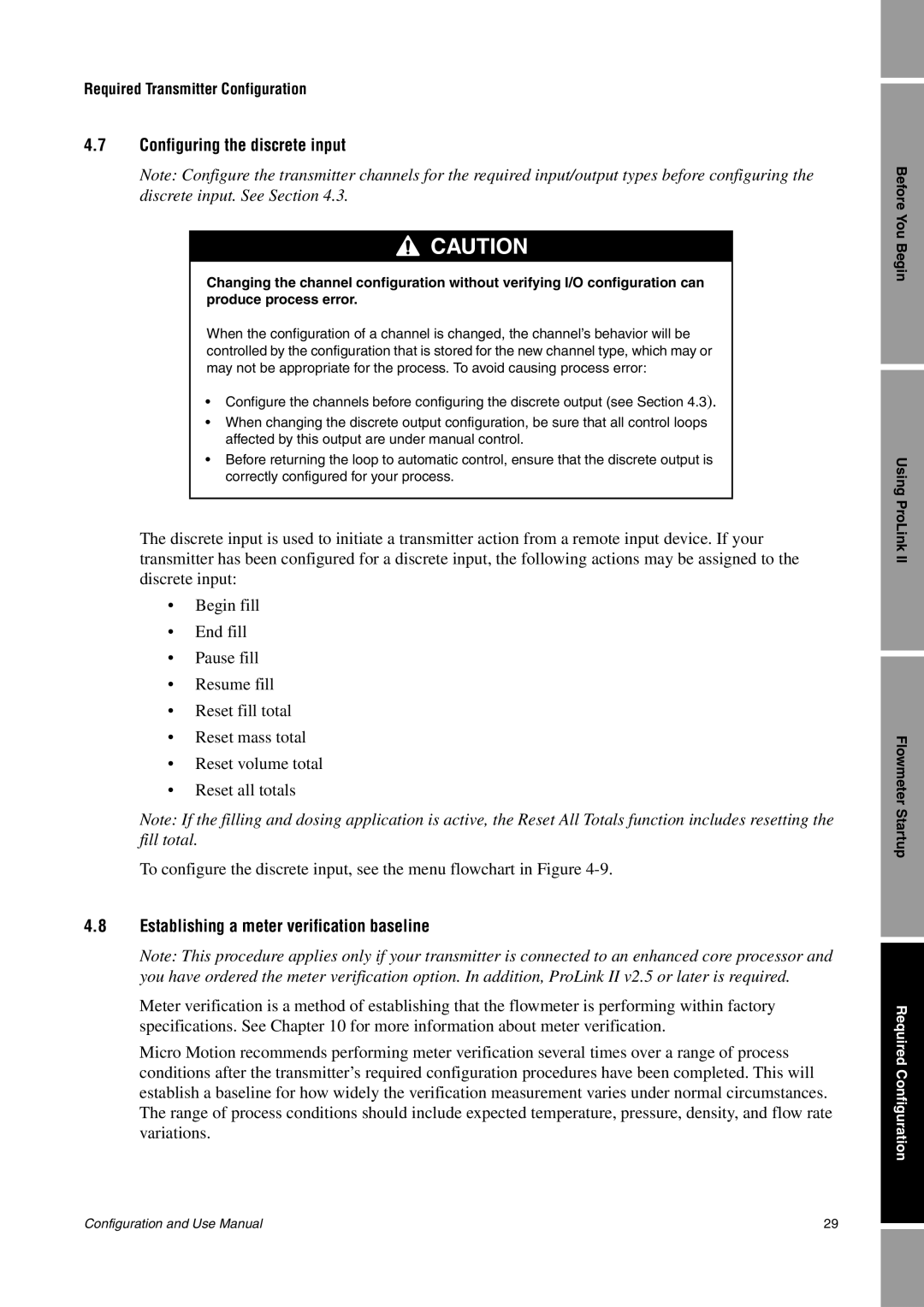 Emerson Process Management 1500 manual Configuring the discrete input, Establishing a meter verification baseline 