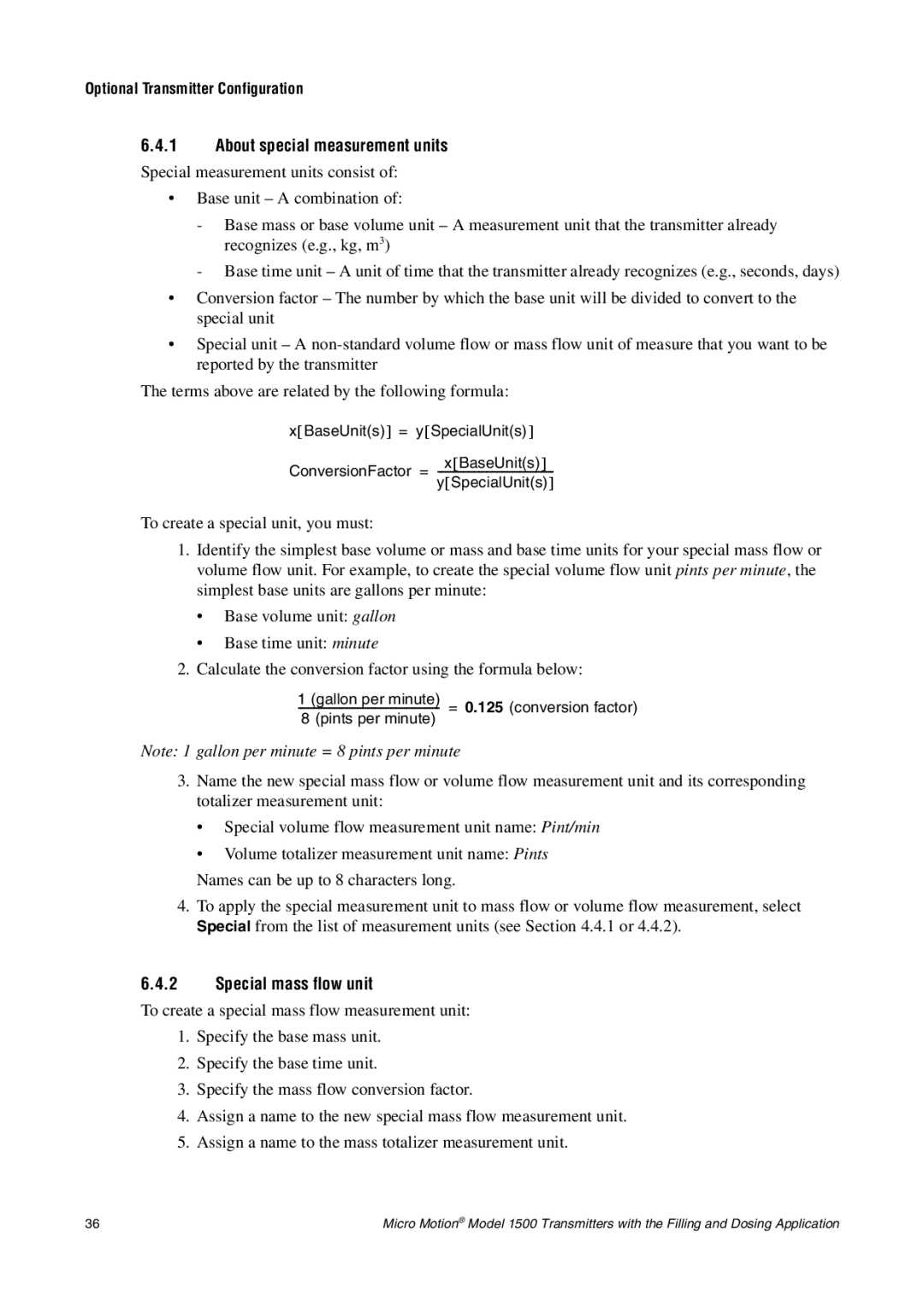 Emerson Process Management 1500 manual About special measurement units, Special mass flow unit 