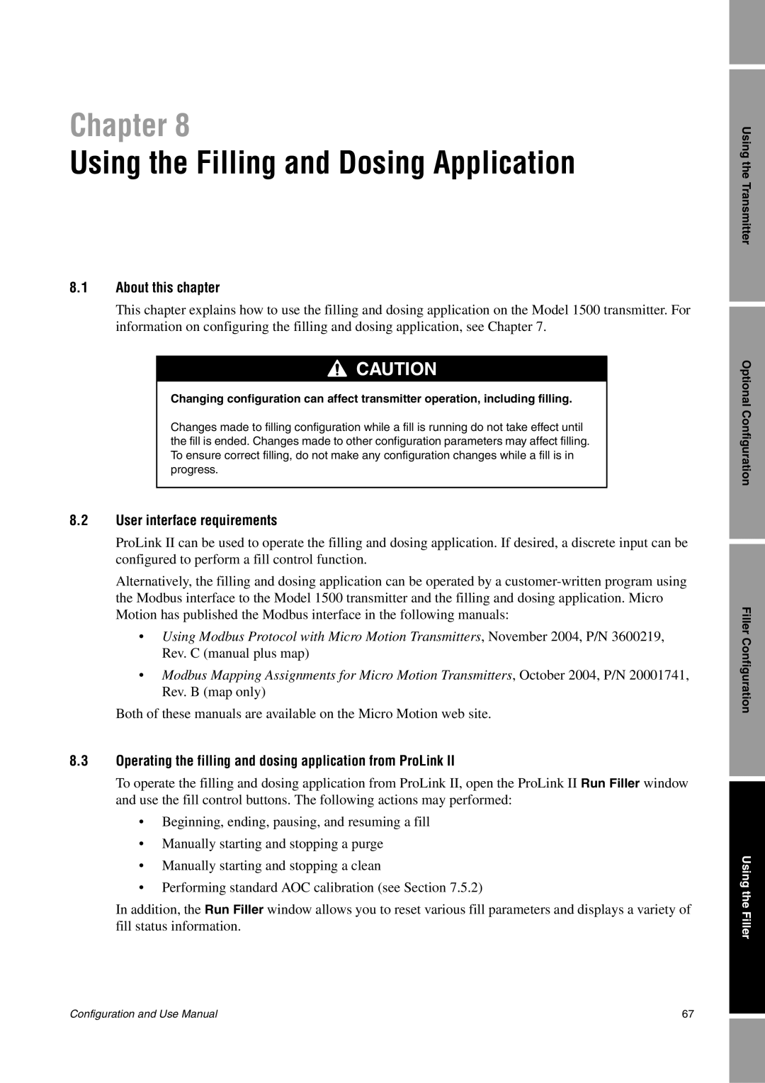 Emerson Process Management 1500 manual Using the Filling and Dosing Application 