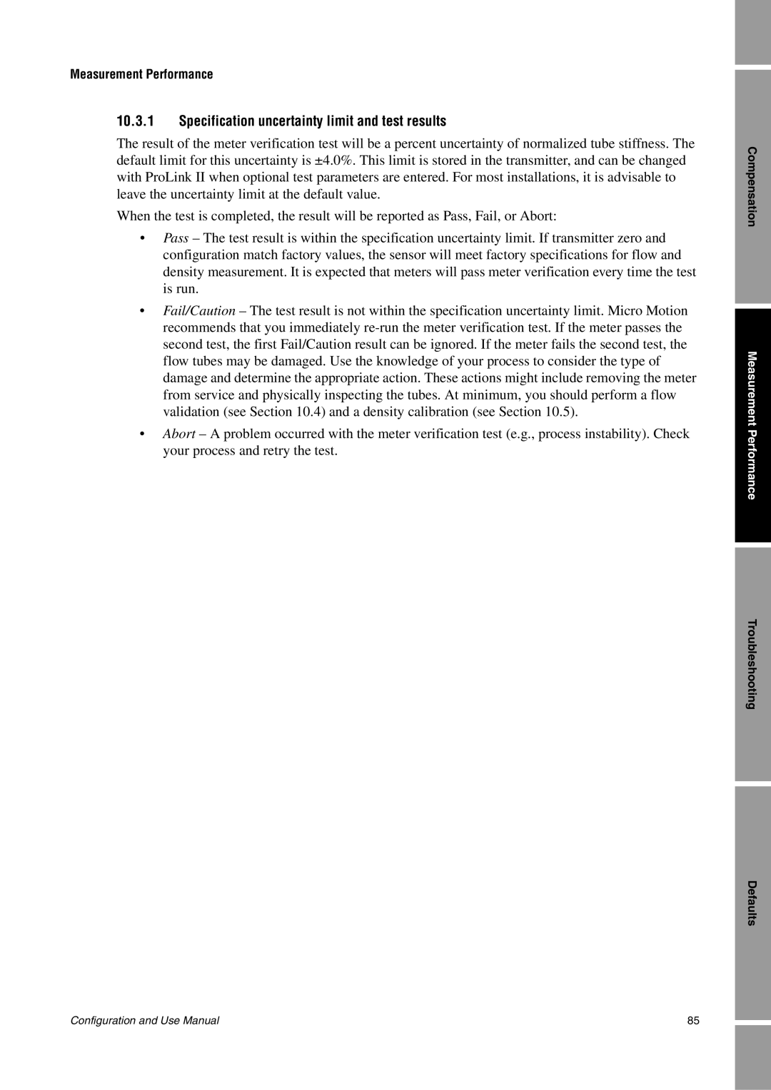 Emerson Process Management 1500 manual Specification uncertainty limit and test results 