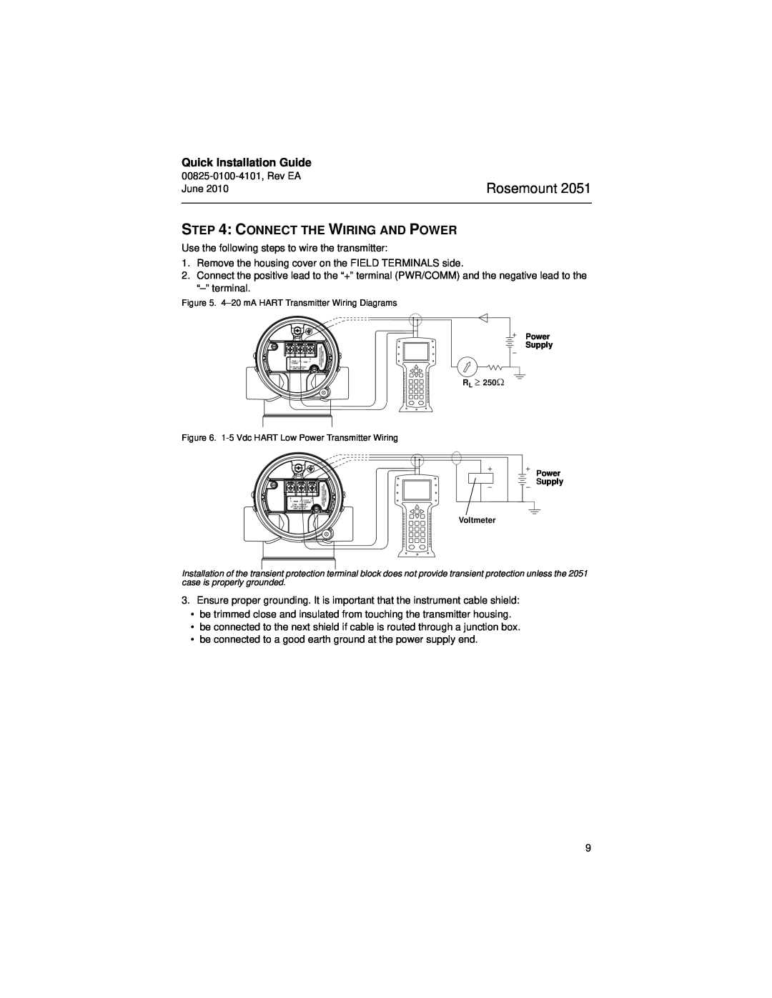 Emerson Process Management 2051CF manual Rosemount, Connect The Wiring And Power, Quick Installation Guide 