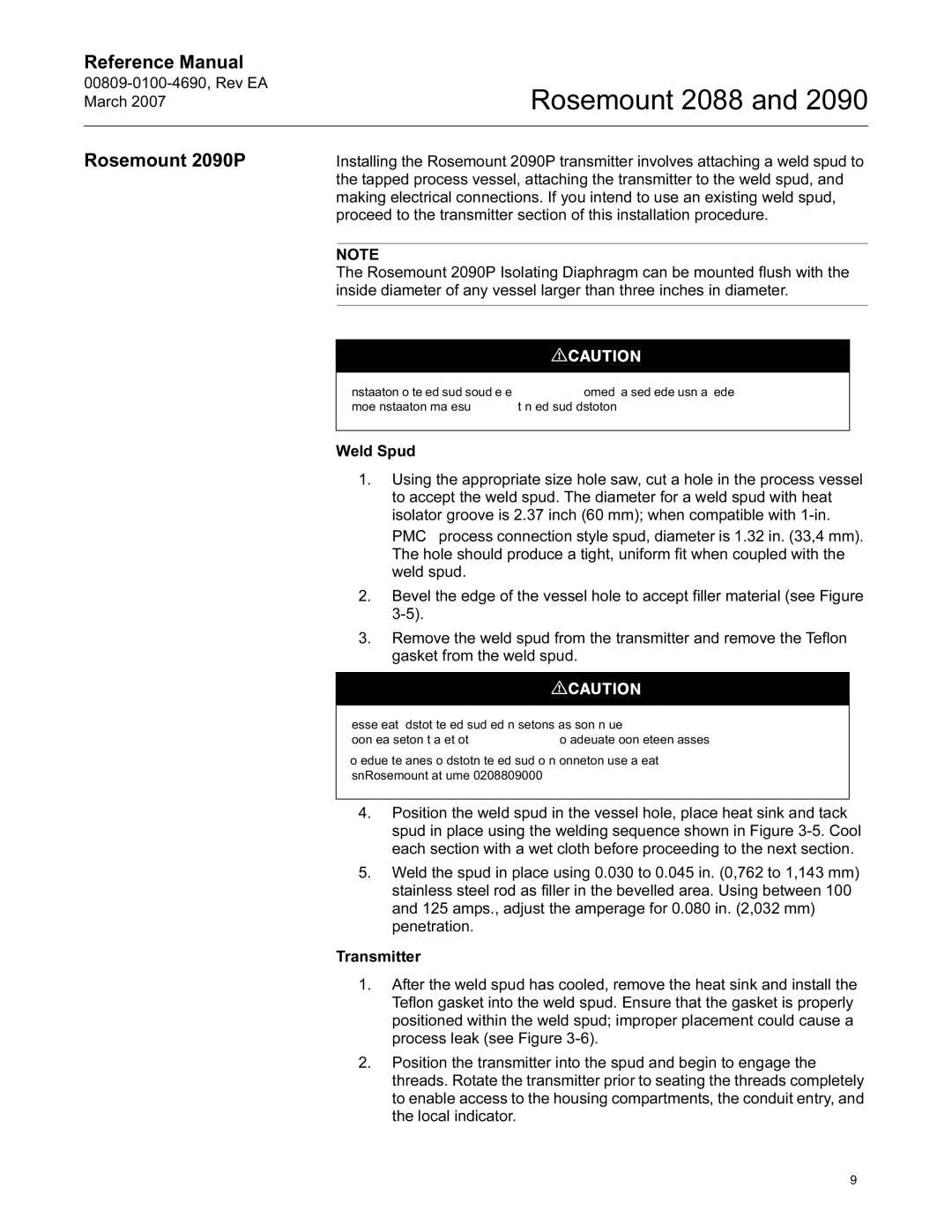 Emerson Process Management 2088 manual Rosemount 2090P 