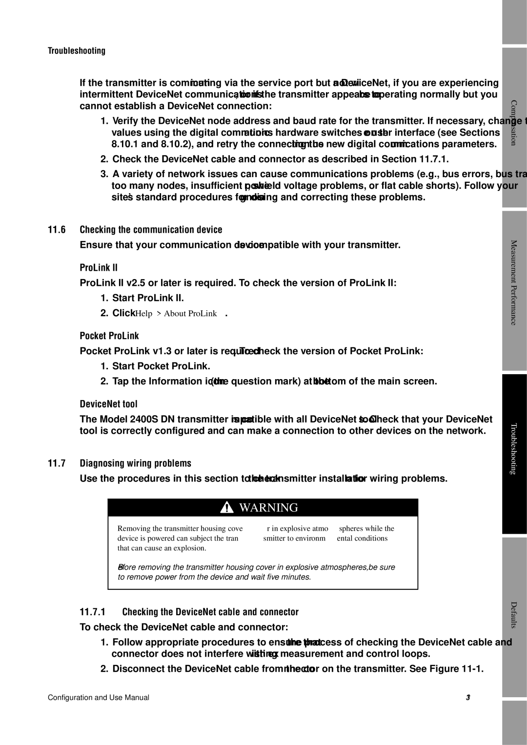 Emerson Process Management 2400S manual Checking the communication device, Pocket ProLink, DeviceNet tool 