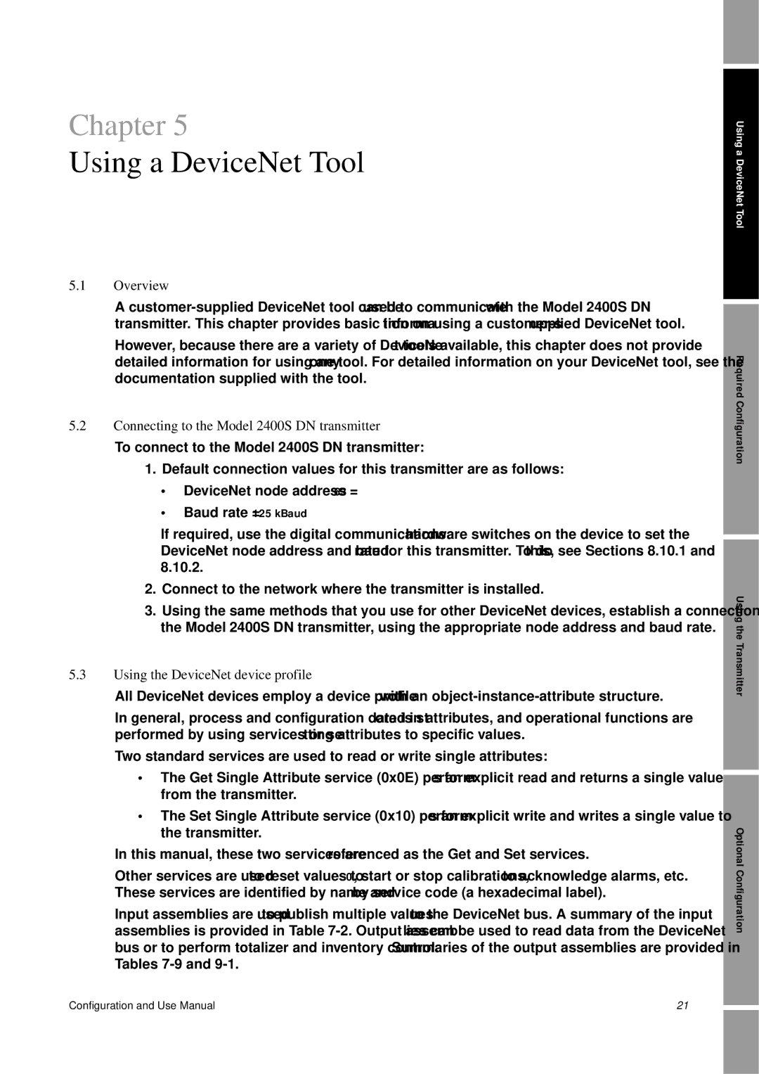 Emerson Process Management manual Using a DeviceNet Tool, Connecting to the Model 2400S DN transmitter 