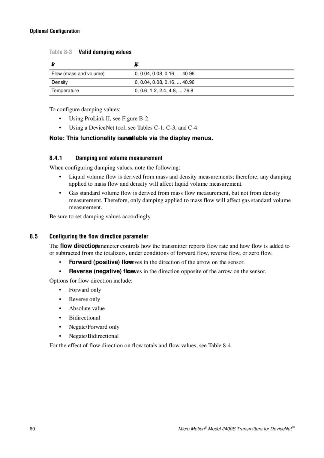 Emerson Process Management 2400S manual 3Valid damping values, Damping and volume measurement 