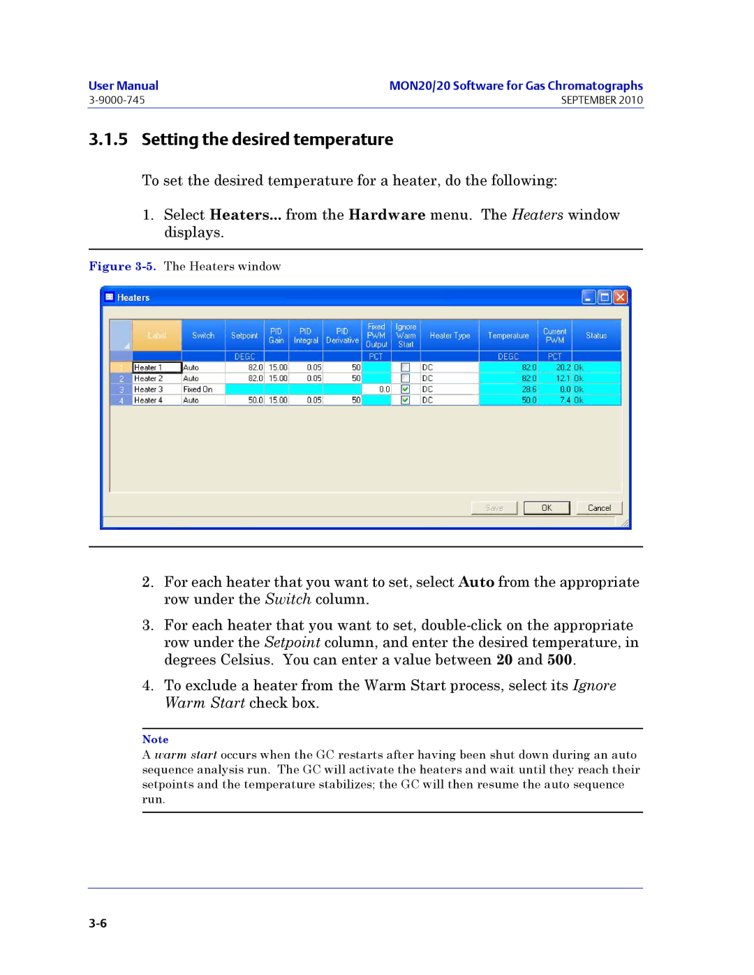 Emerson Process Management 3-9000-745 manual Setting the desired temperature 