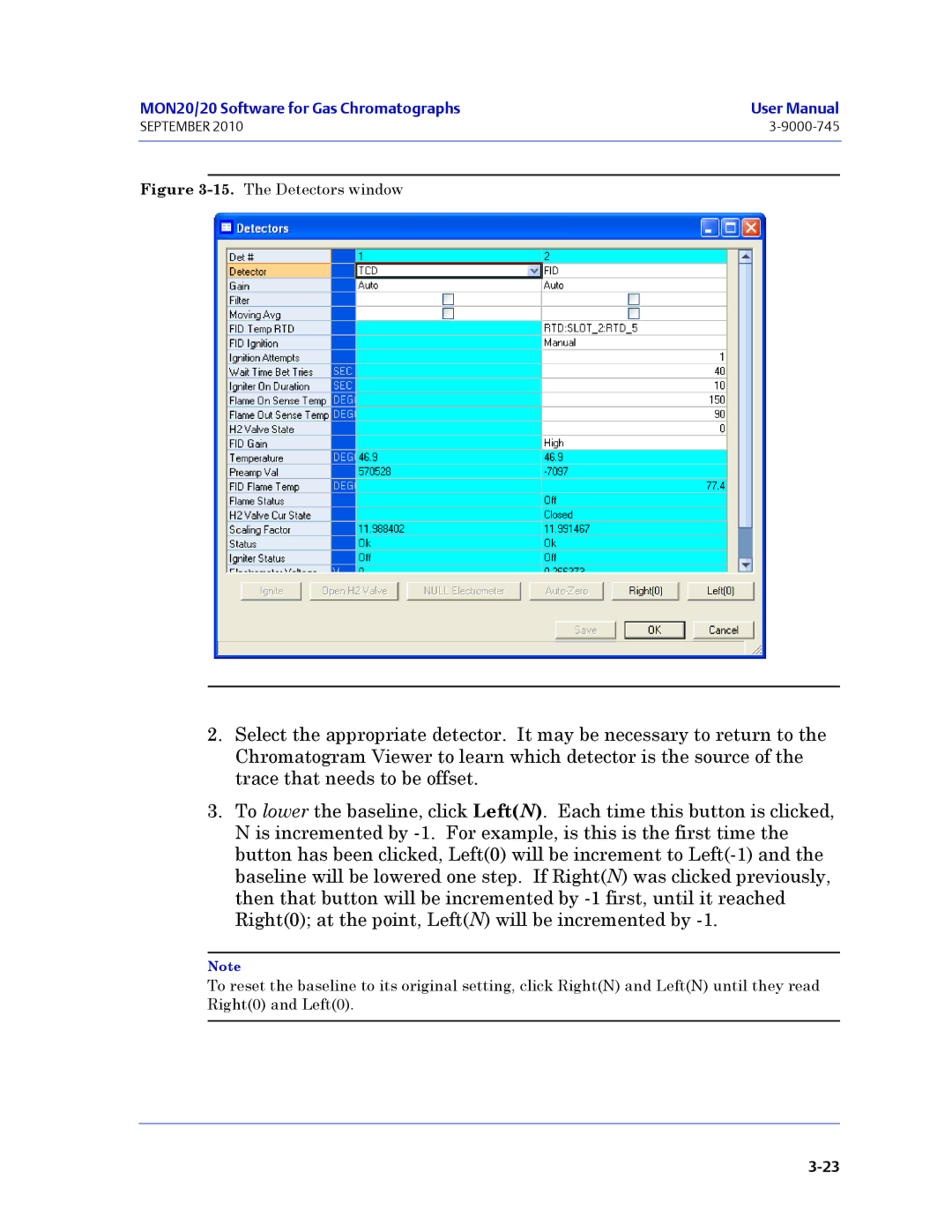 Emerson Process Management 3-9000-745 manual The Detectors window 