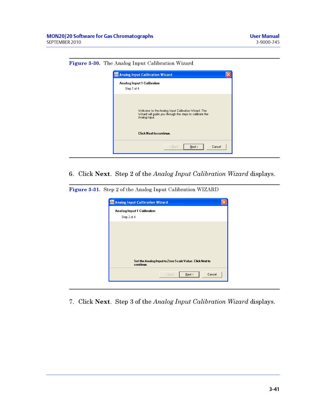 Emerson Process Management 3-9000-745 manual Click Next. of the Analog Input Calibration Wizard displays 