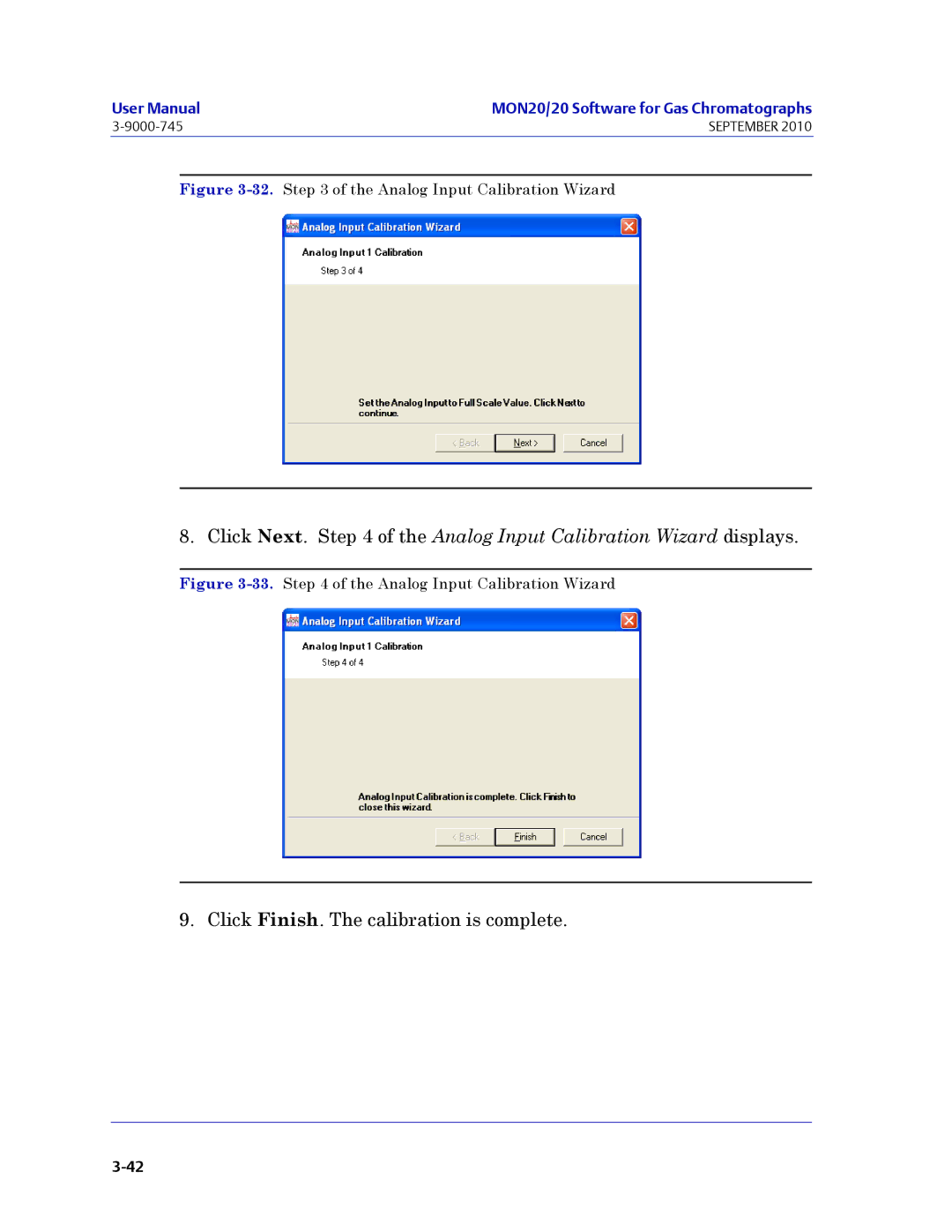 Emerson Process Management 3-9000-745 manual Click Finish. The calibration is complete 