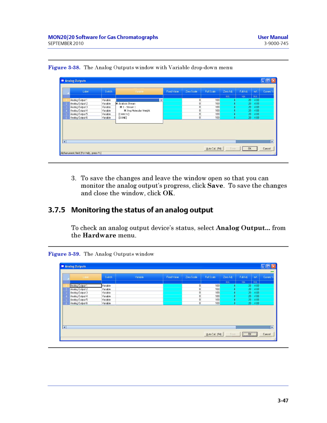 Emerson Process Management 3-9000-745 manual Monitoring the status of an analog output 