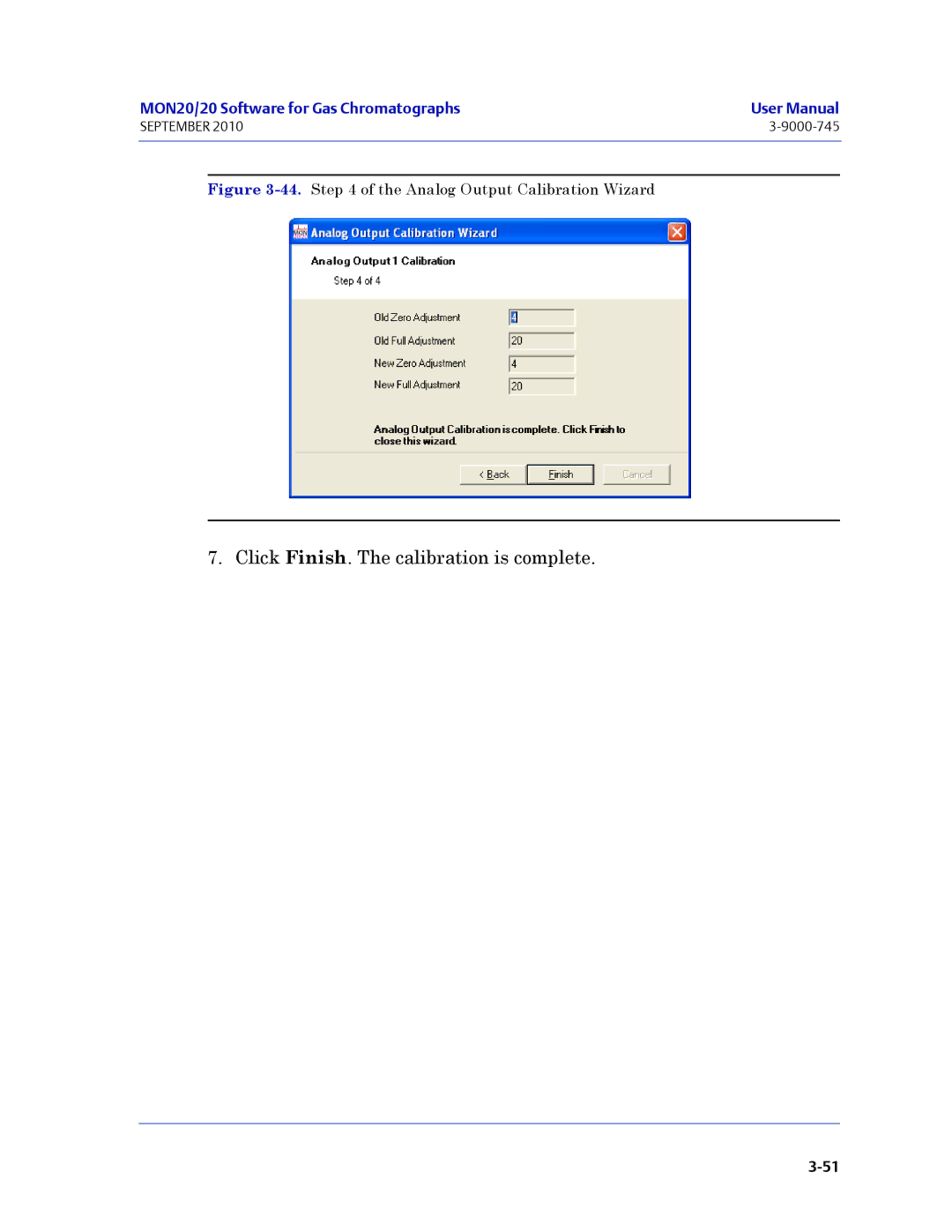 Emerson Process Management 3-9000-745 manual of the Analog Output Calibration Wizard 