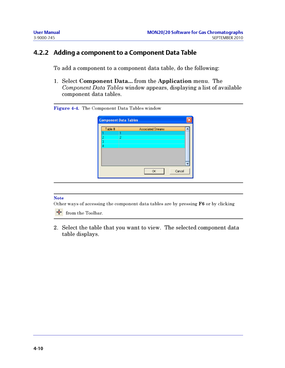 Emerson Process Management 3-9000-745 manual Adding a component to a Component Data Table 