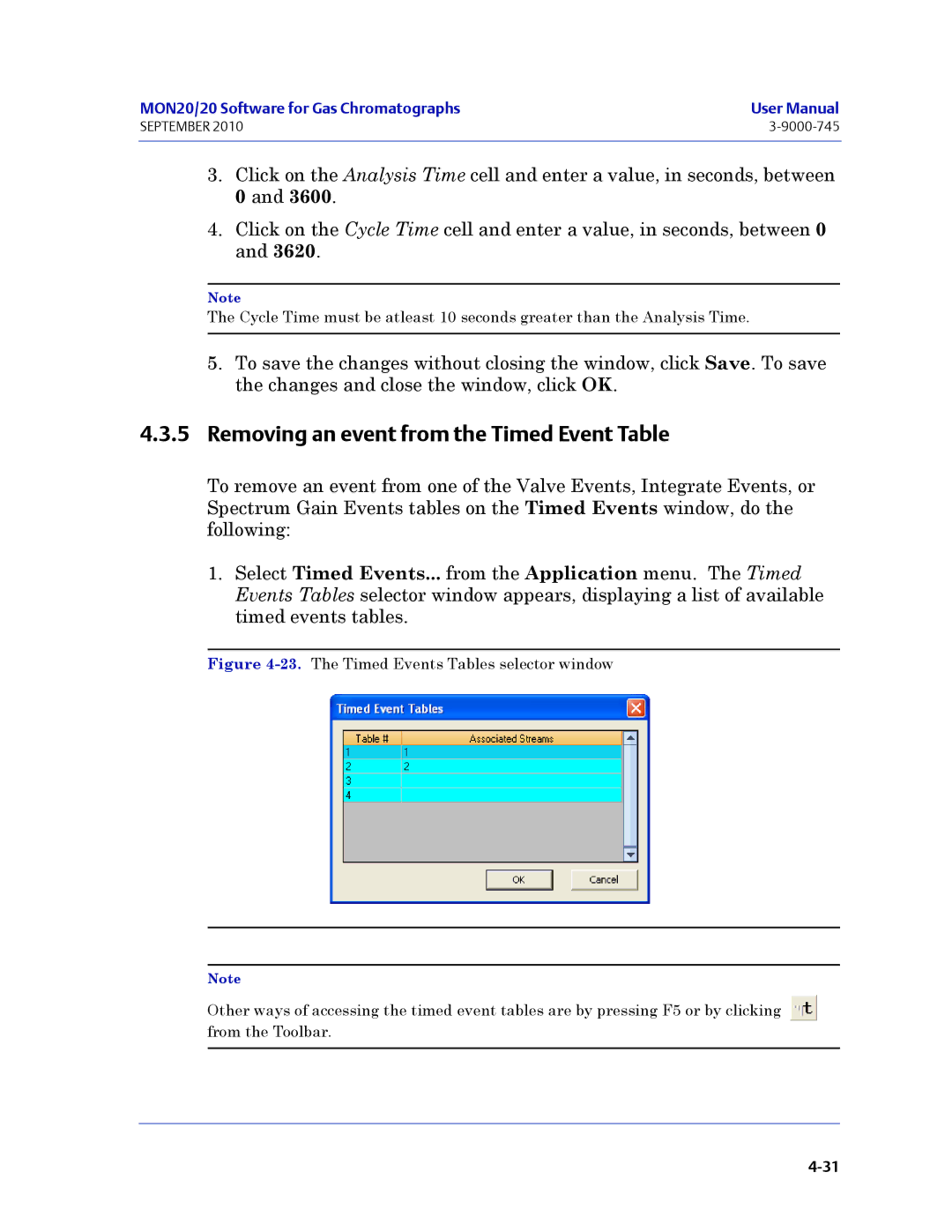 Emerson Process Management 3-9000-745 manual Removing an event from the Timed Event Table 