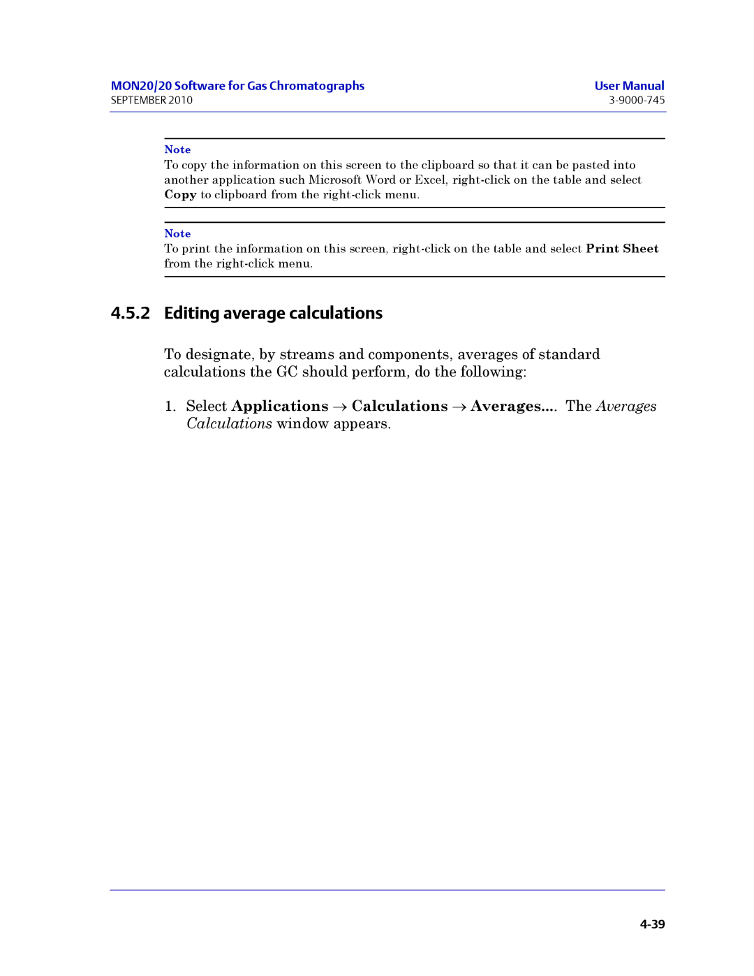 Emerson Process Management 3-9000-745 manual Editing average calculations 