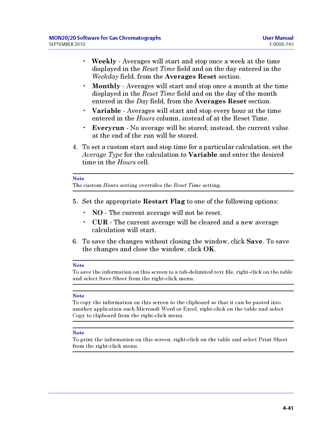 Emerson Process Management 3-9000-745 manual Custom Hours setting overrides the Reset Time setting 