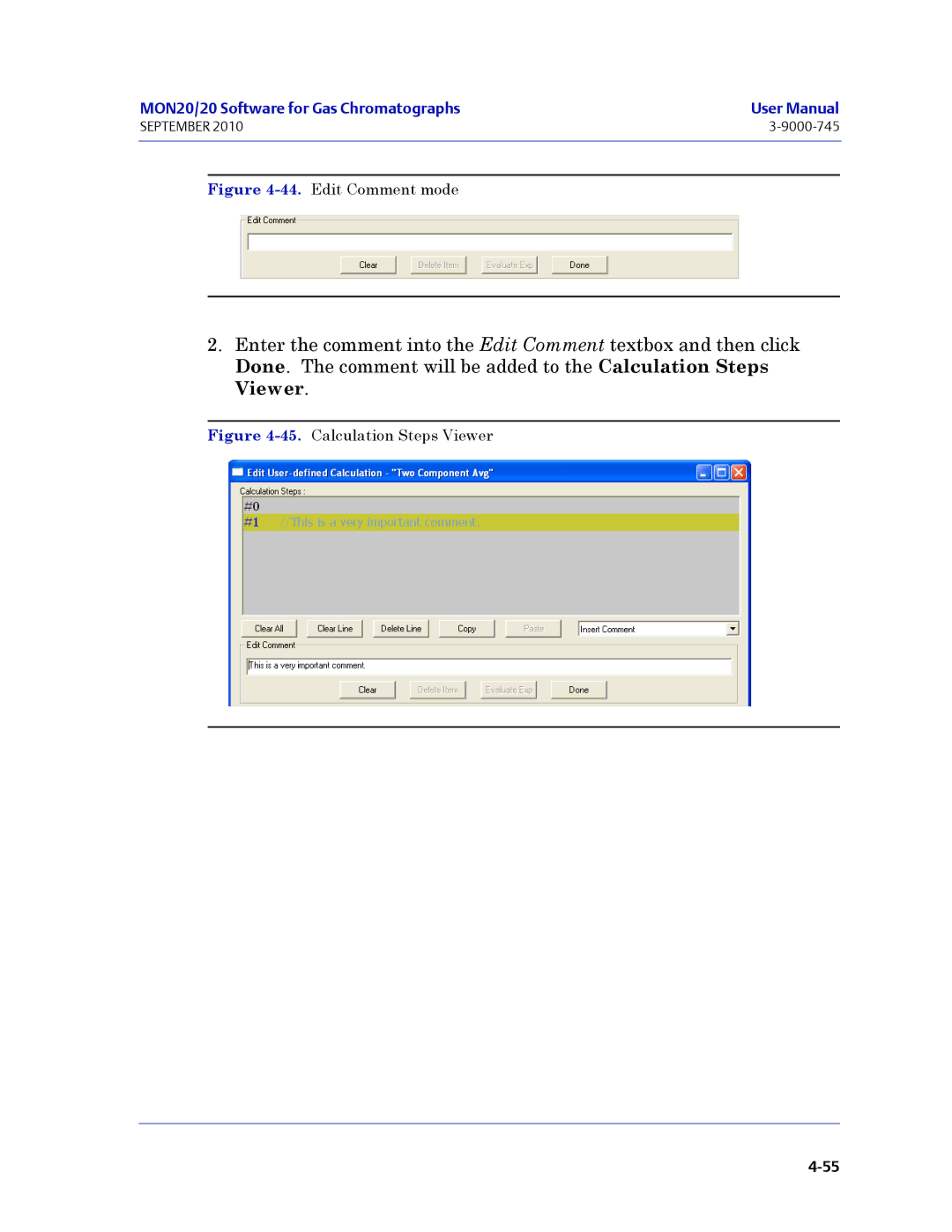 Emerson Process Management 3-9000-745 manual Edit Comment mode 