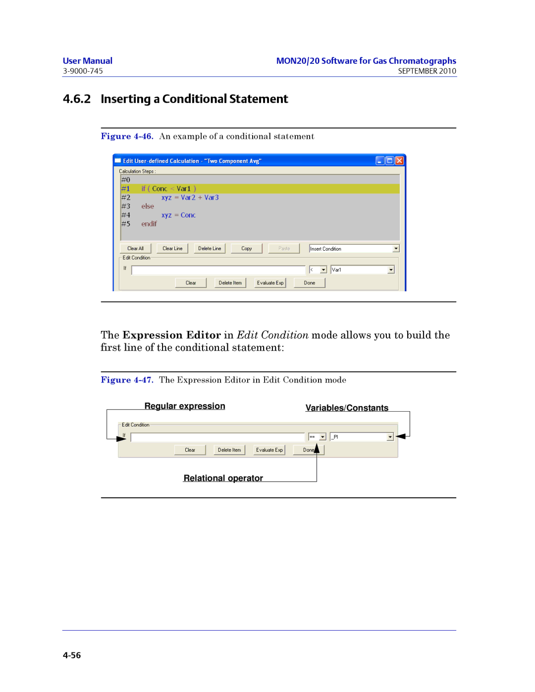 Emerson Process Management 3-9000-745 manual Inserting a Conditional Statement, An example of a conditional statement 