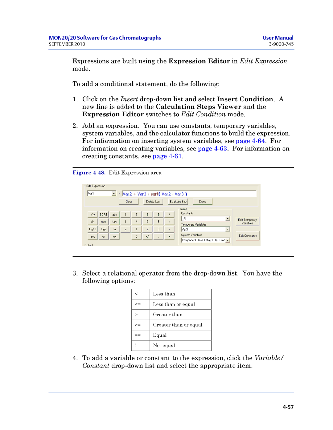 Emerson Process Management 3-9000-745 manual Edit Expression area 