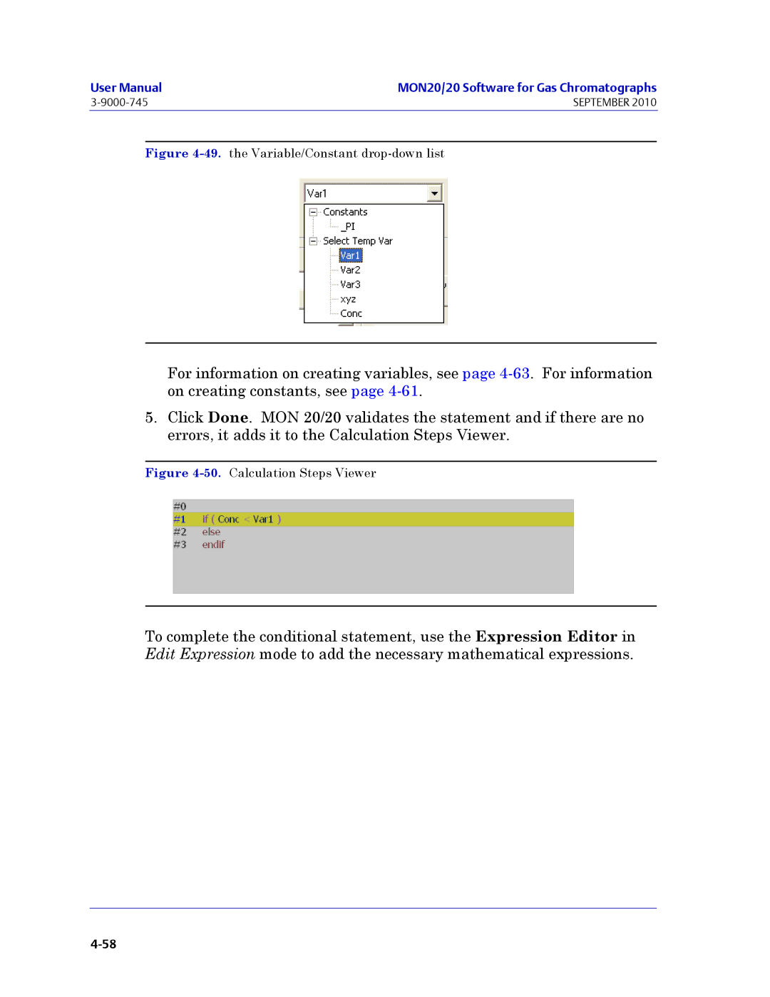 Emerson Process Management 3-9000-745 manual the Variable/Constant drop-down list 