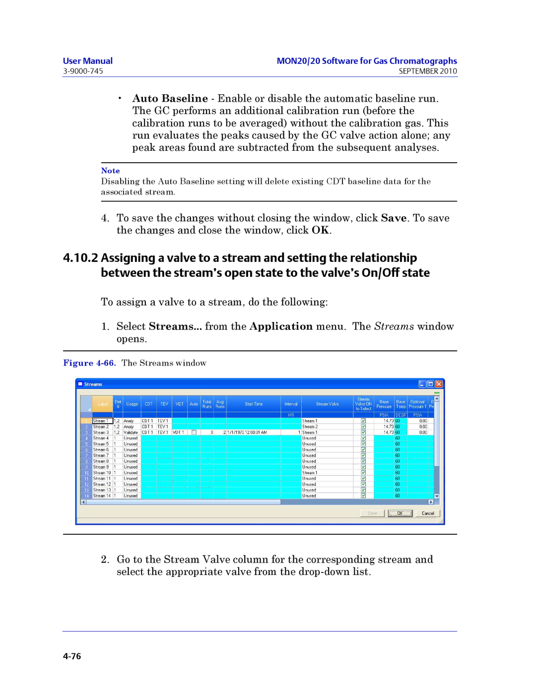 Emerson Process Management 3-9000-745 manual The Streams window 