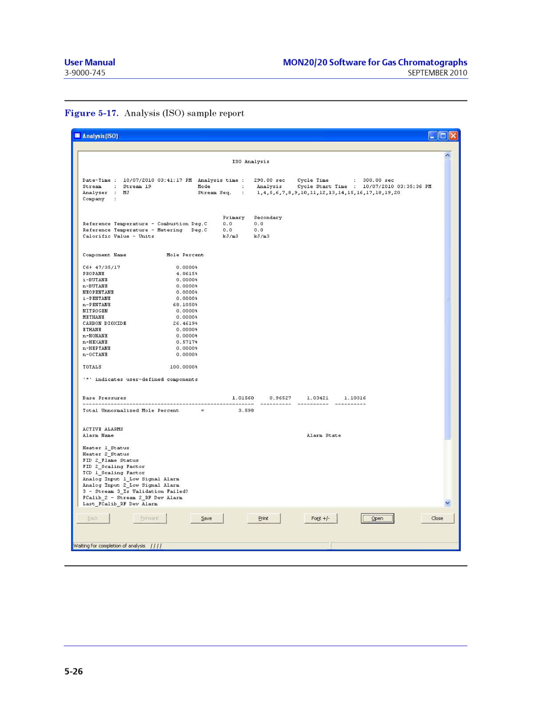 Emerson Process Management 3-9000-745 manual Analysis ISO sample report 