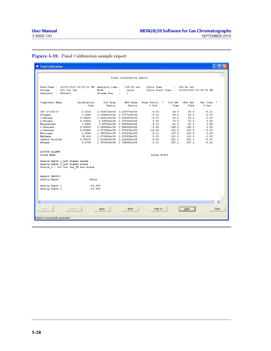 Emerson Process Management 3-9000-745 manual Final Calibration sample report 