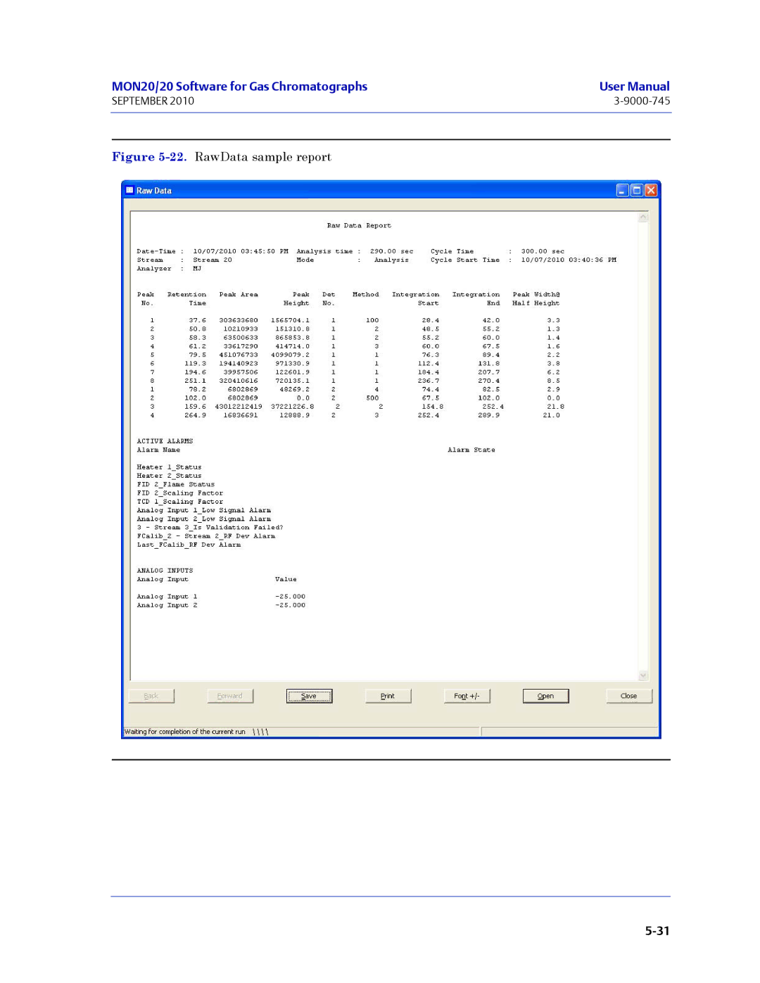 Emerson Process Management 3-9000-745 manual RawData sample report 