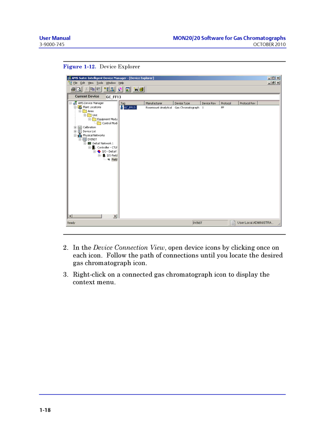 Emerson Process Management 3-9000-745 manual Device Explorer 