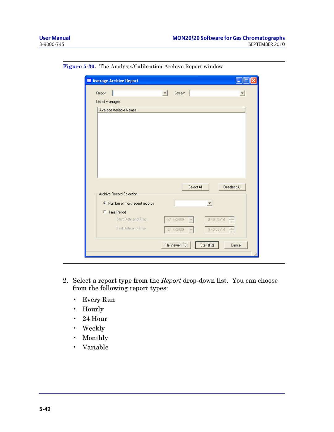 Emerson Process Management 3-9000-745 manual The Analysis/Calibration Archive Report window 