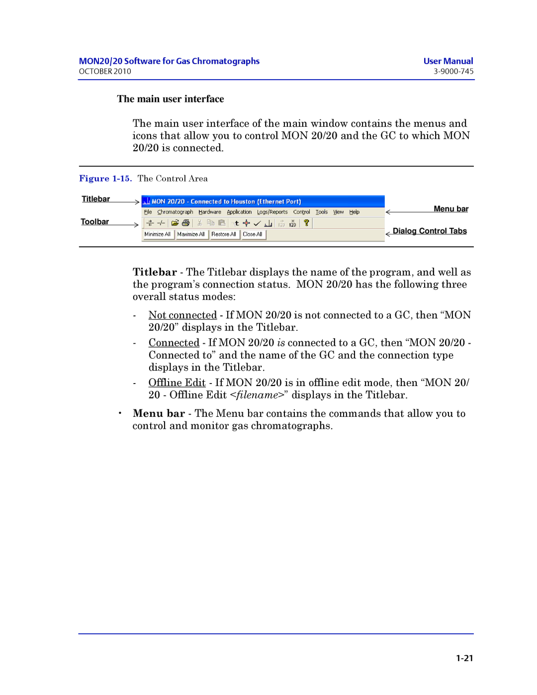 Emerson Process Management 3-9000-745 manual Main user interface 