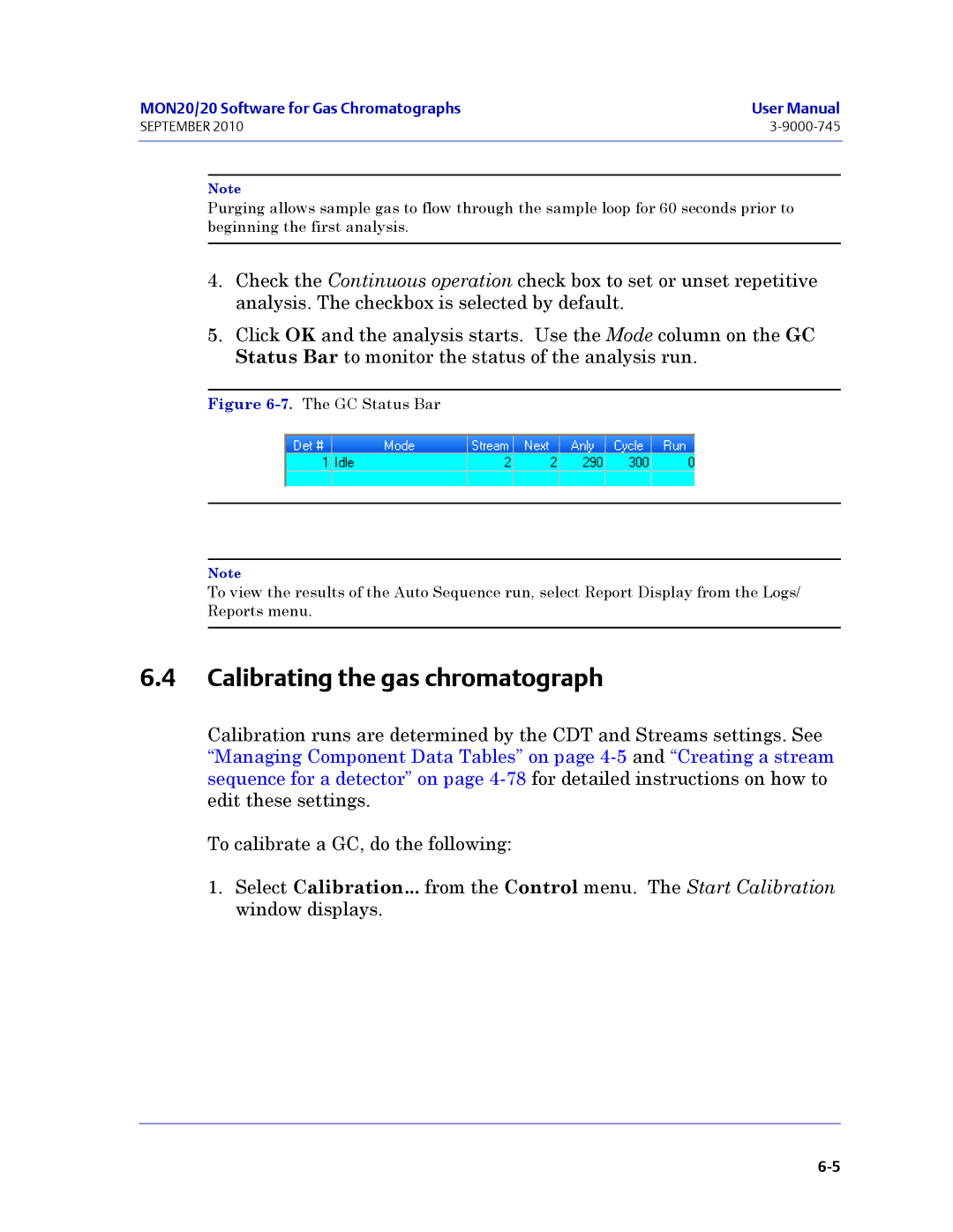 Emerson Process Management 3-9000-745 manual Calibrating the gas chromatograph 